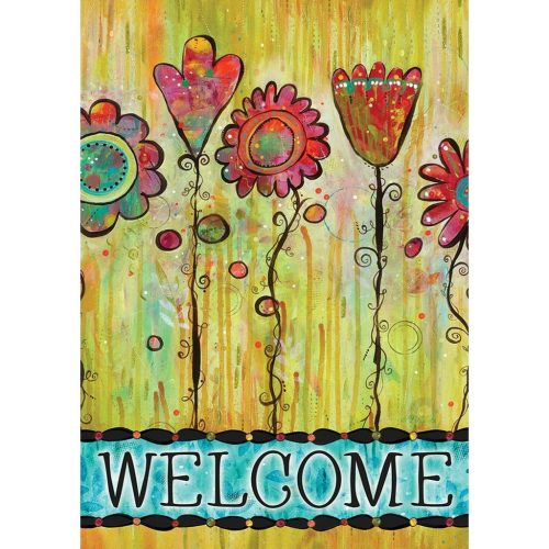 Welcome Blooms Garden Flag