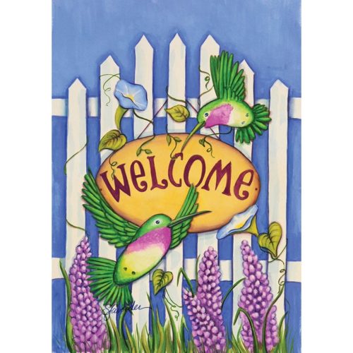 Welcome Hummingbirds Garden Flag