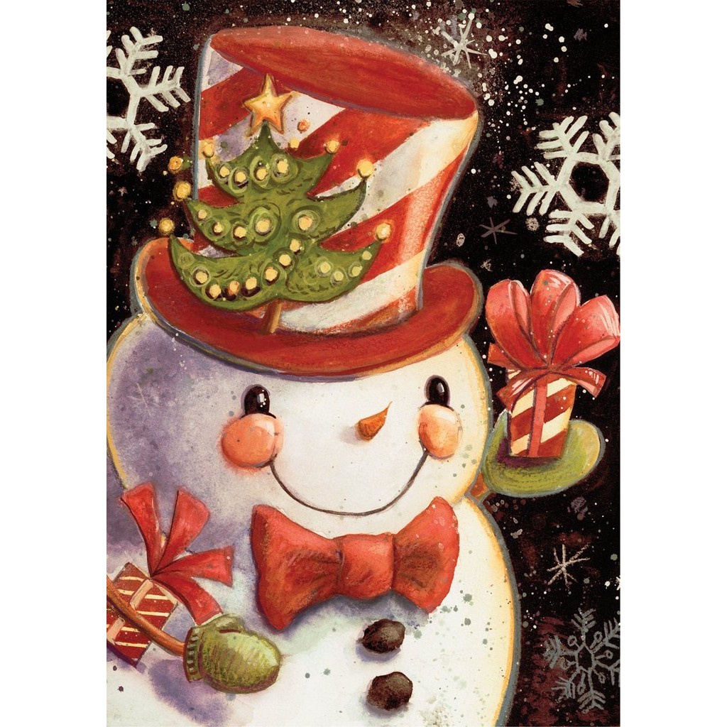 Snowflake Snowman Garden Flag