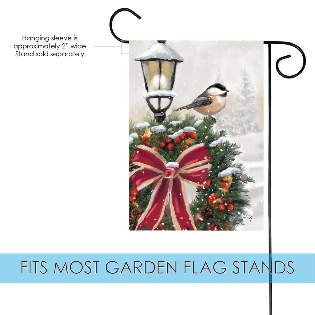 Snowy Wreath Garden Flag (12.5 x 18") - Image 2
