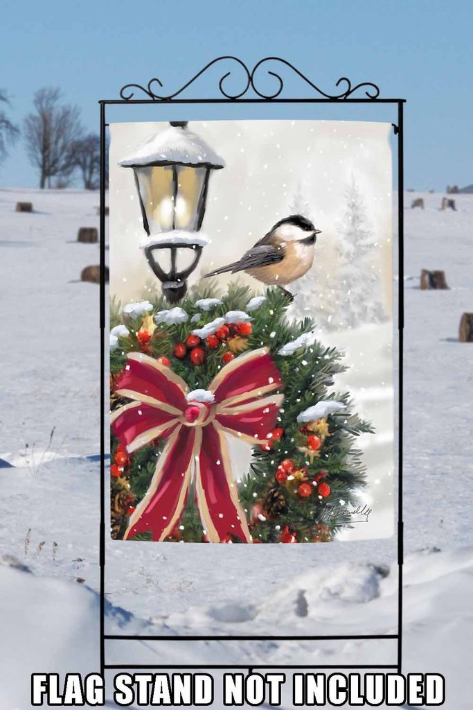 Snowy Wreath Garden Flag (12.5 x 18") - Image 4