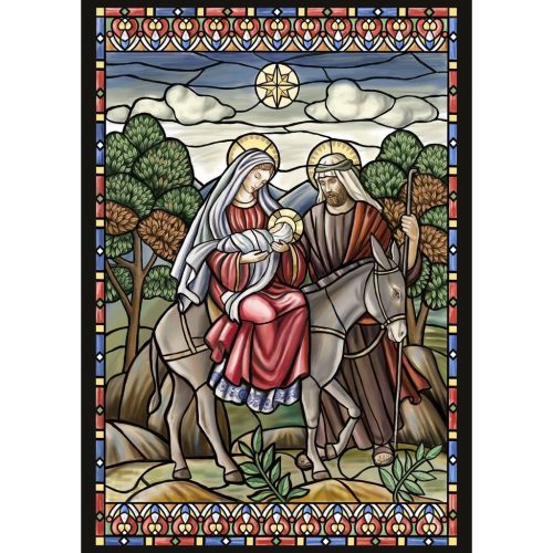 Stained Glass Nativity Garden Flag
