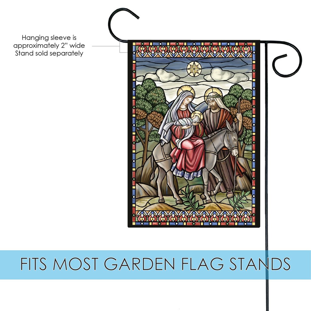 Stained Glass Nativity Garden Flag (12.5 x 18") - Image 2