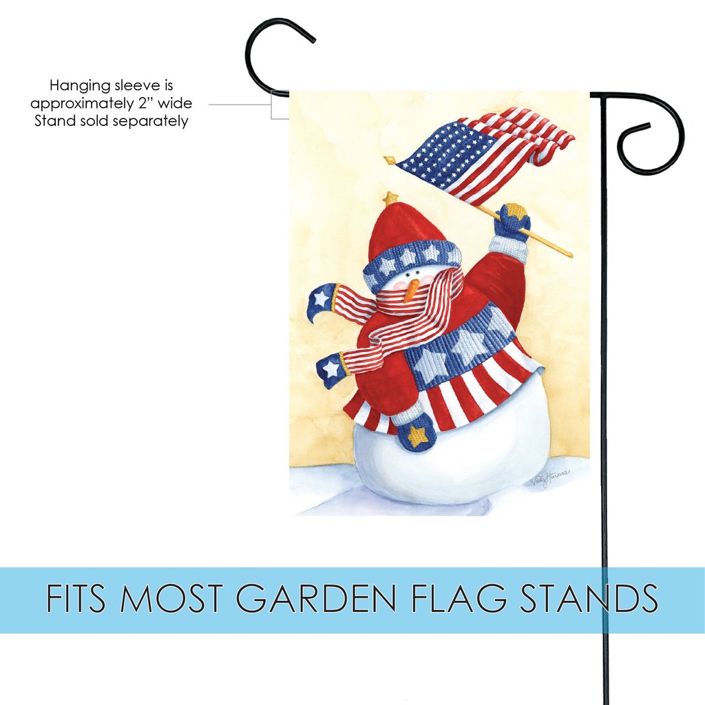 Star Spangled Snowman Garden Flag (12.5 x 18") - Image 2
