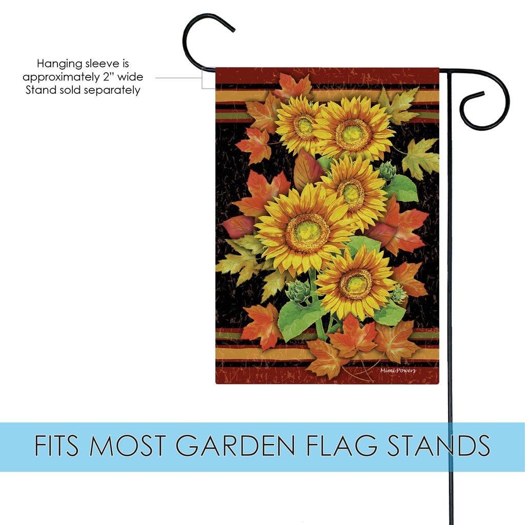 Sunflowers and Leaves Garden Flag (12.5 x 18") - Image 2