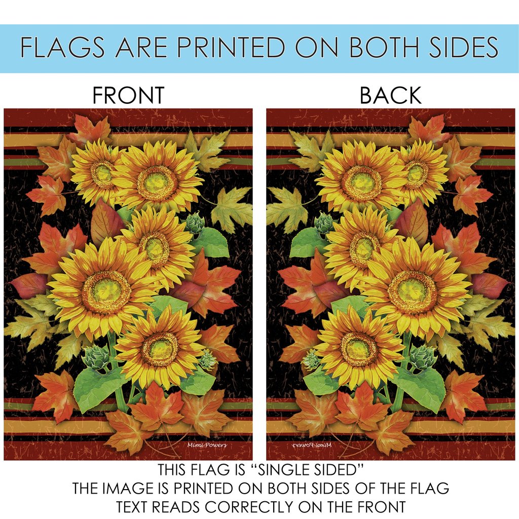 Sunflowers and Leaves Garden Flag (12.5 x 18") - Image 4